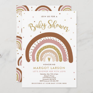 Rainbow Baby Shower Invite Muted Pastel Rainbow