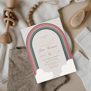 Rainbow Baby Shower Muted Colours Girl Rose 