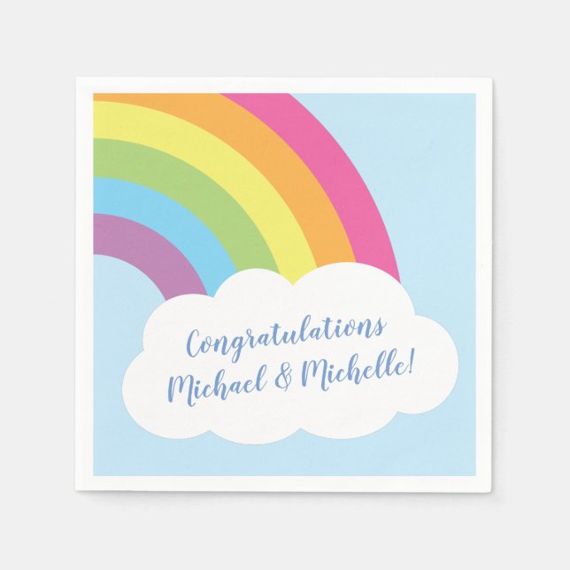 Rainbow Baby Shower Napkin (Front)