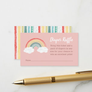 Rainbow Baby Shower Pink Enclosure Card