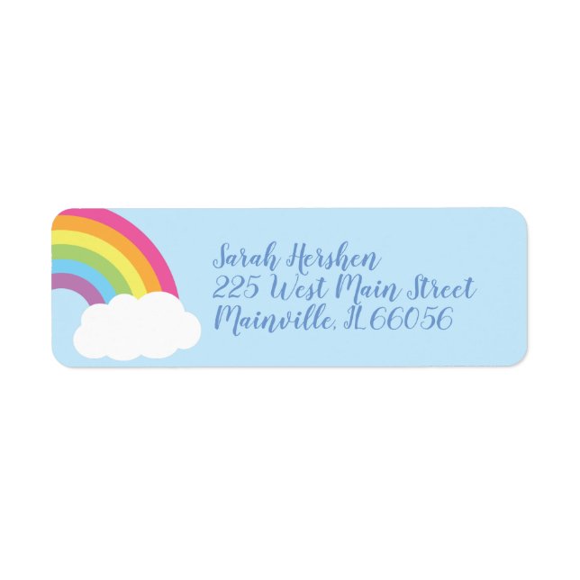 Rainbow Baby Shower Return Address Label (Front)