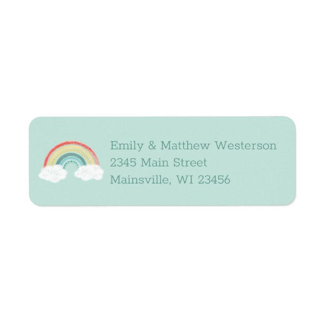 Rainbow Baby Shower Return Address Label (Front)