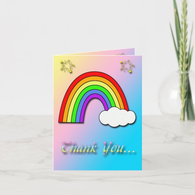 Rainbow Baby Shower Thank You card (Front)