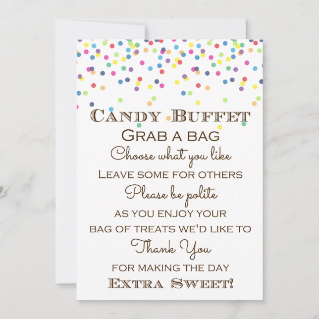 Rainbow Baby Sprinkled Table Sign Size 5x7" Invitation (Front)