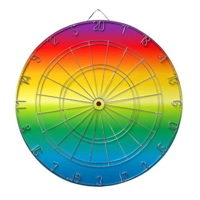 rainbow background colourful dartboard (Front)