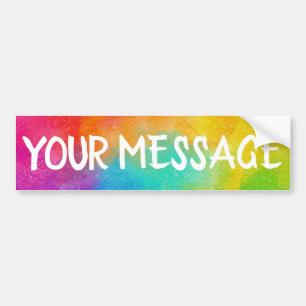 Rainbow background - Customise your own   Bumper S Sticker