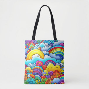 Rainbow backgrounds tote bag