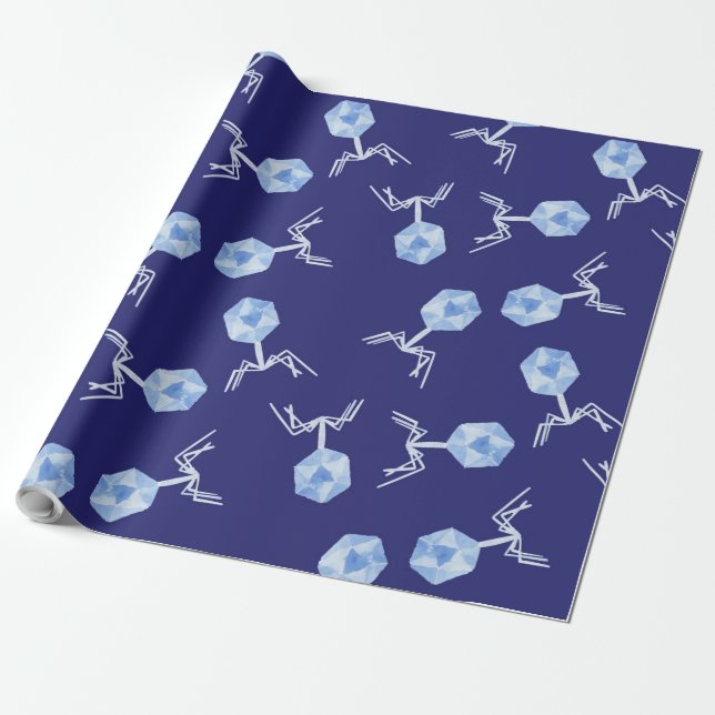 Rainbow Bacteriophages Wrapping Paper (Unrolled)