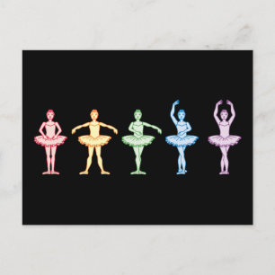 Rainbow Ballerinas Postcard