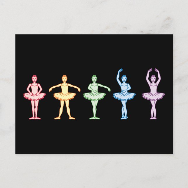 Rainbow Ballerinas Postcard (Front)
