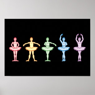 Rainbow Ballerinas Poster