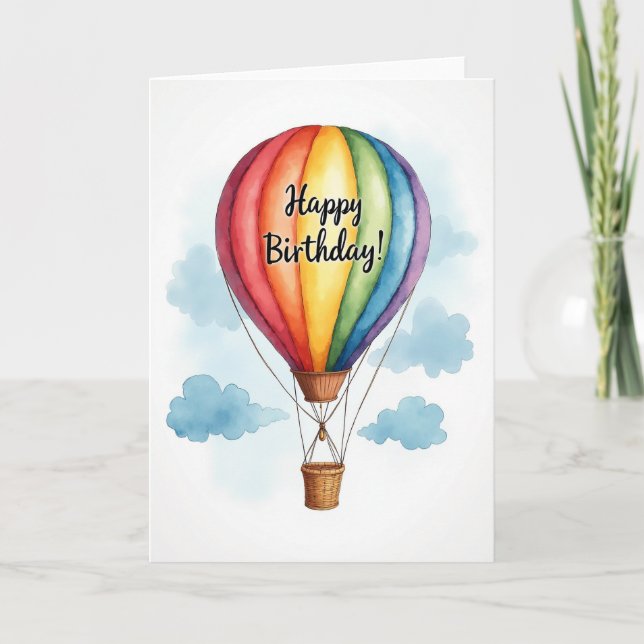 Rainbow Balloon Birthday Card (Front)