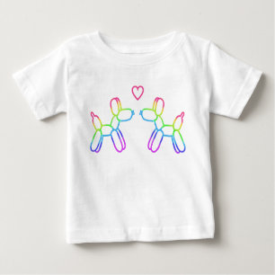 Rainbow Balloon Dogs in Love Baby T-Shirt