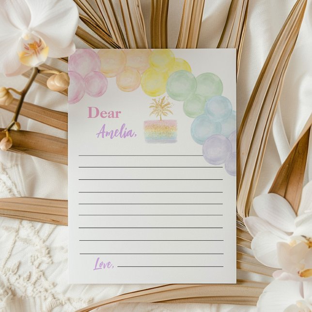 Rainbow Balloon Time Capsule Note Message Card (Creator Uploaded)