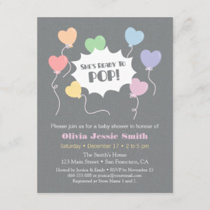 Rainbow Balloons Ready to Pop Baby Shower Invitation