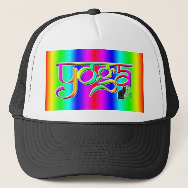 Rainbow Band Yoga Trucker Hat (Front)
