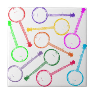 rainbow banjo ceramic tile