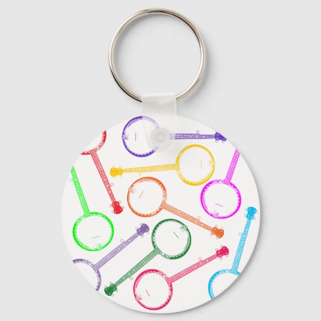 rainbow banjo key ring (Front)