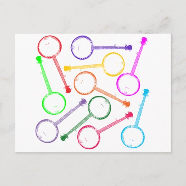 rainbow banjo postcard (Front)