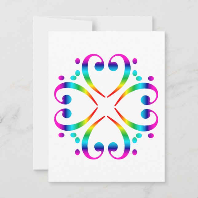 Rainbow Bass Clef Cluster (Front)