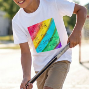 Rainbow BE Kind BE Yourself Inspirational Saying T-Shirt