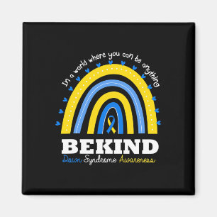 Rainbow Be Kind World Down Syndrome Day Awareness Magnet