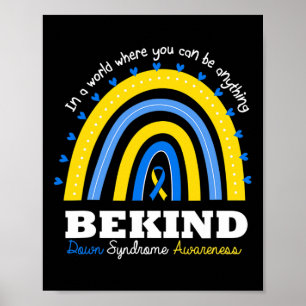 Rainbow Be Kind World Down Syndrome Day Awareness Poster