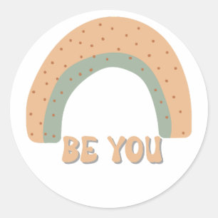 Rainbow Be you self love quotes Classic Round Sticker