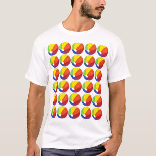 Rainbow Beach Ball Balls Beachball Summer Fun T-Shirt