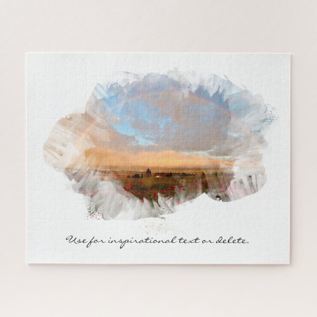 *~* Rainbow Beach Floral Ocean Artsy  AR11 Jigsaw  Puzzle (Horizontal)