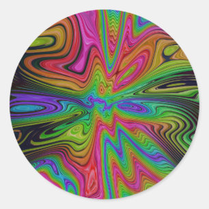 Rainbow Beams Bulge Classic Round Sticker