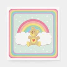 Rainbow Bear Bear Napkin.