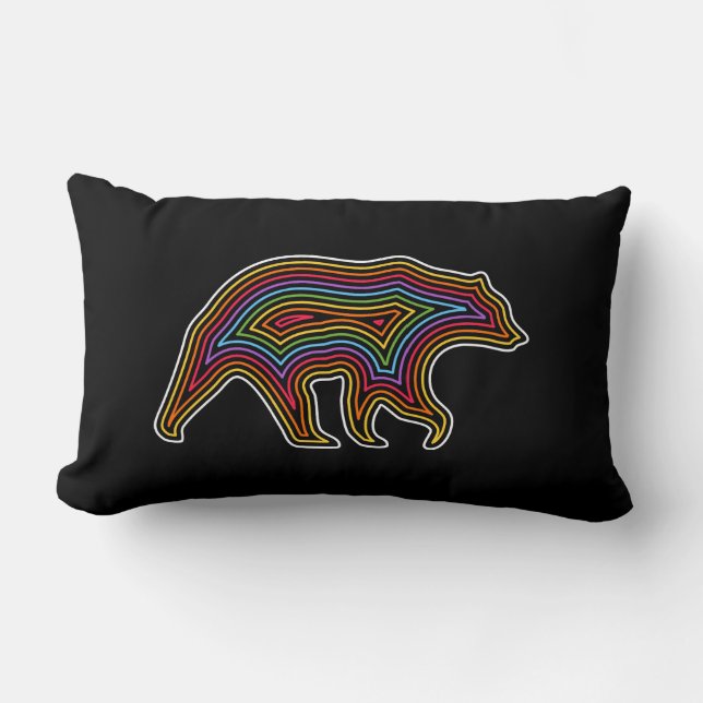 Rainbow Bear Lumbar Cushion (Front)