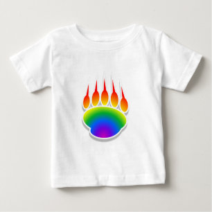 Rainbow Bear Paw Print Baby T-Shirt