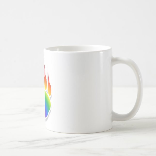 Rainbow Bear Paw Print Coffee Mug (Right)