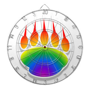 Rainbow Bear Paw Print Dartboard