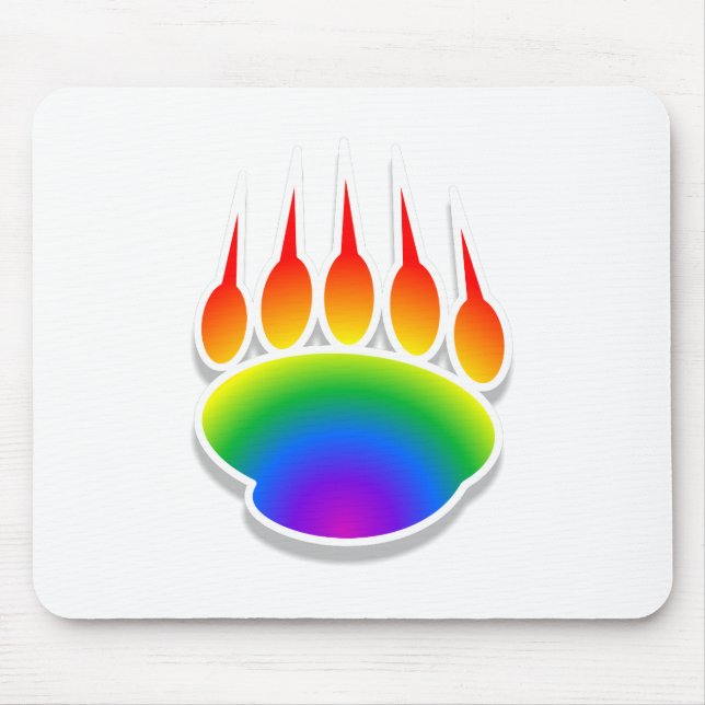 Rainbow Bear Paw Print Mouse Pad (Front)