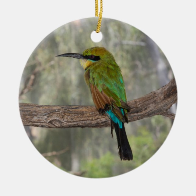 Rainbow bee-eater bird, Australia Ceramic Ornament (Front)