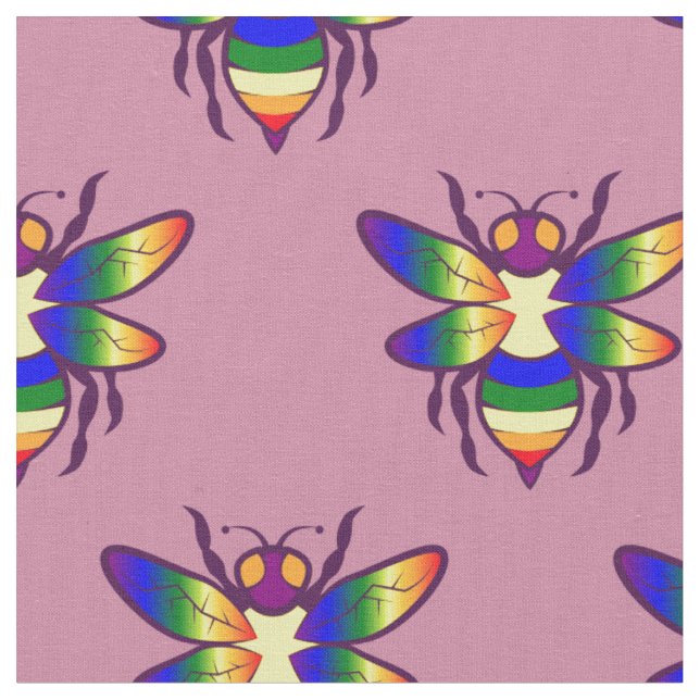 Rainbow Bee Thunder_Cove Fabric (Close Up)