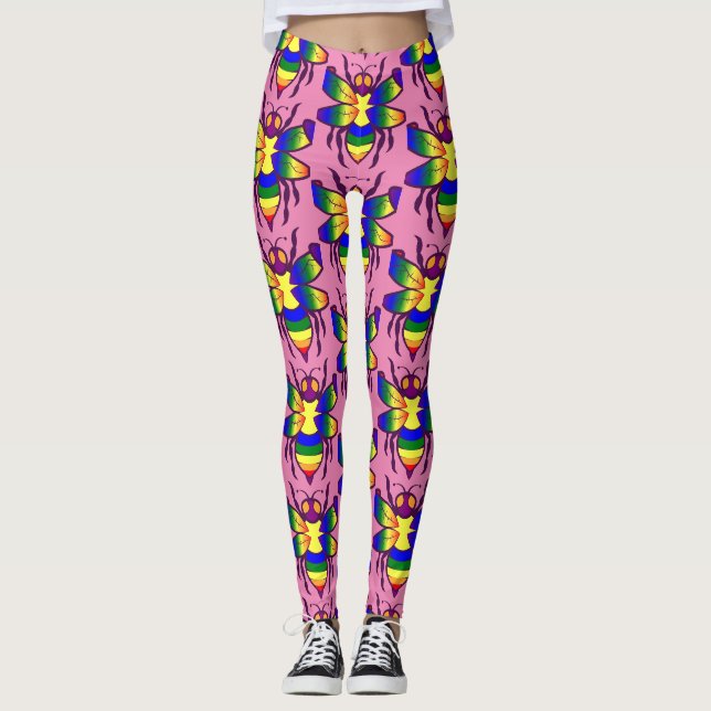 Rainbow Bee Thunder_Cove Leggings (Front)