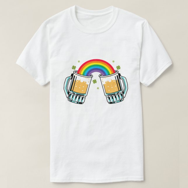 RAINBOW BEER CUSTOMIZABLE ADD YOUR OWN NAME/PHRASE T-Shirt (Design Front)