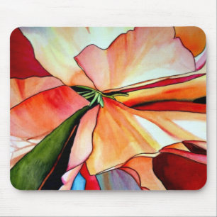 Rainbow begonia original watercolour art flower mouse pad