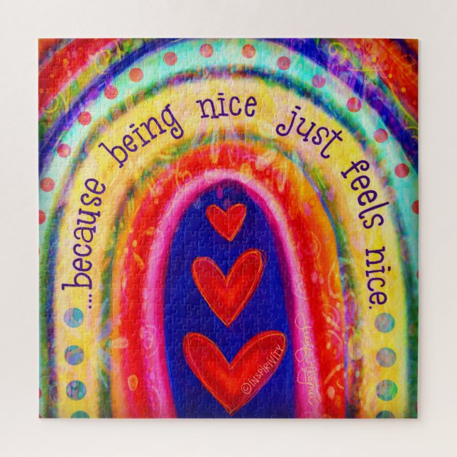 Rainbow Being Nice Feels Nice Kindness Inspirivity Jigsaw Puzzle (Vertical)