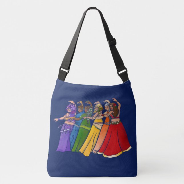 Rainbow Belly Dancer Art Belly Dance Troupe Crossbody Bag (Front)