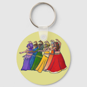 Rainbow Belly Dancer Art Belly Dance Troupe  Key Ring