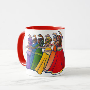 Rainbow Belly Dancer Art Belly Dance Troupe Mug