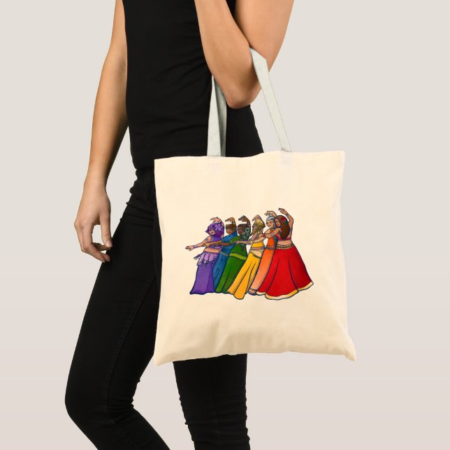 Rainbow Belly Dancer Art Belly Dance Troupe Tote Bag (Front (Product))
