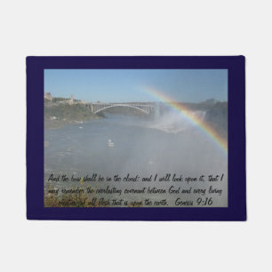 Rainbow Bible Scripture Door Mat
