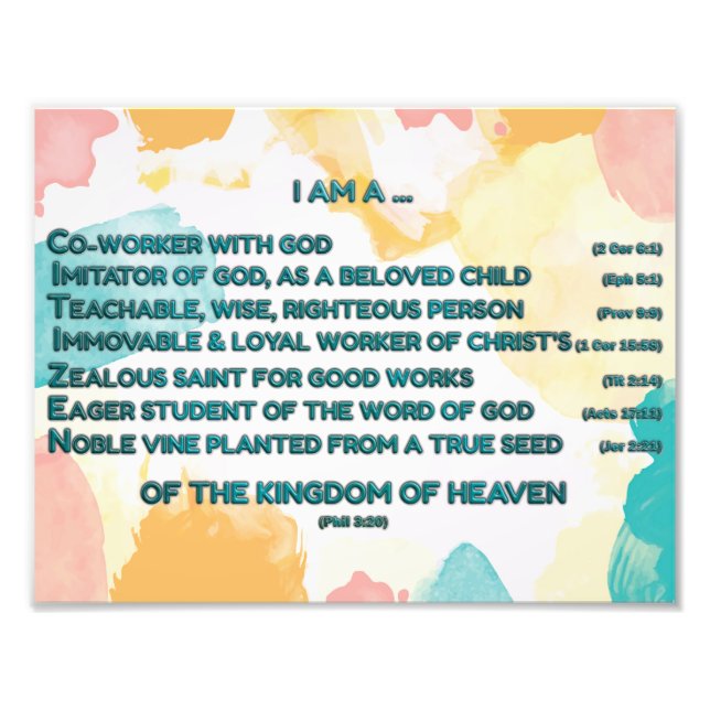 Rainbow Biblical Affirmations w_Scripture 2 Photo Print (Front)