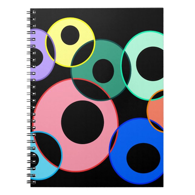 Rainbow Billiard Balls design Notebook (Front)